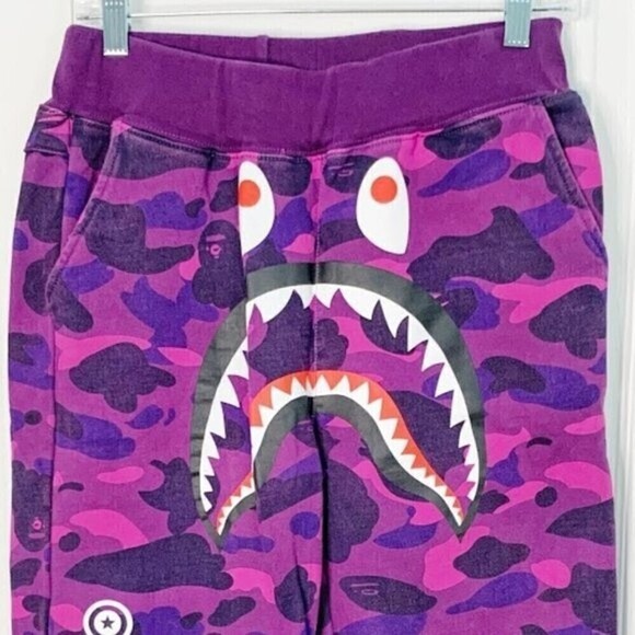 Bape A Bathing World Gone Mad Ape Camouflage Shark Pull On Athleisure Sweatpants - Picture 2 of 13